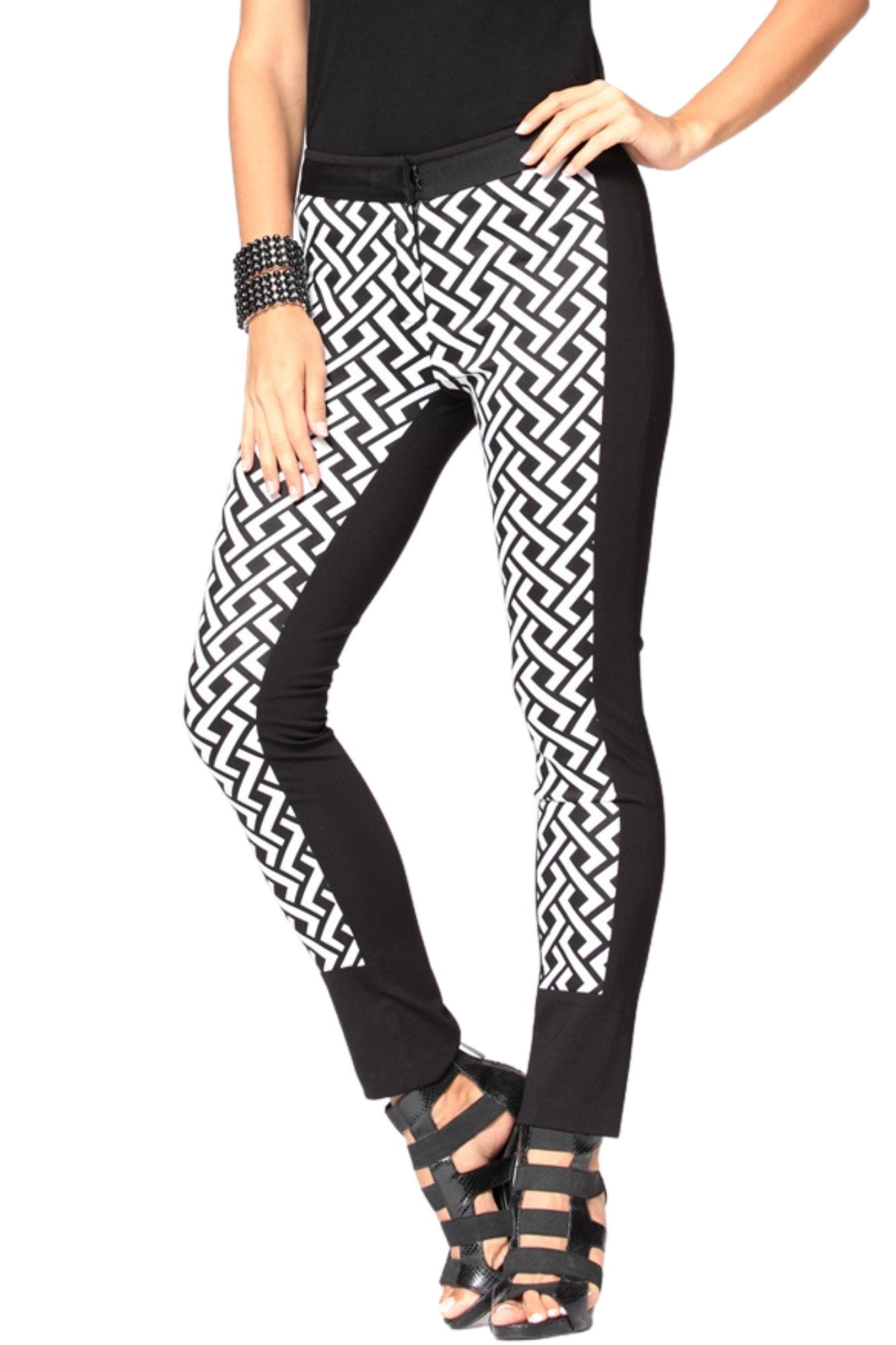 Plaid Black & white premium legging