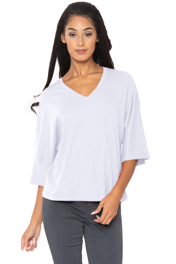 white bell sleeve tunic top