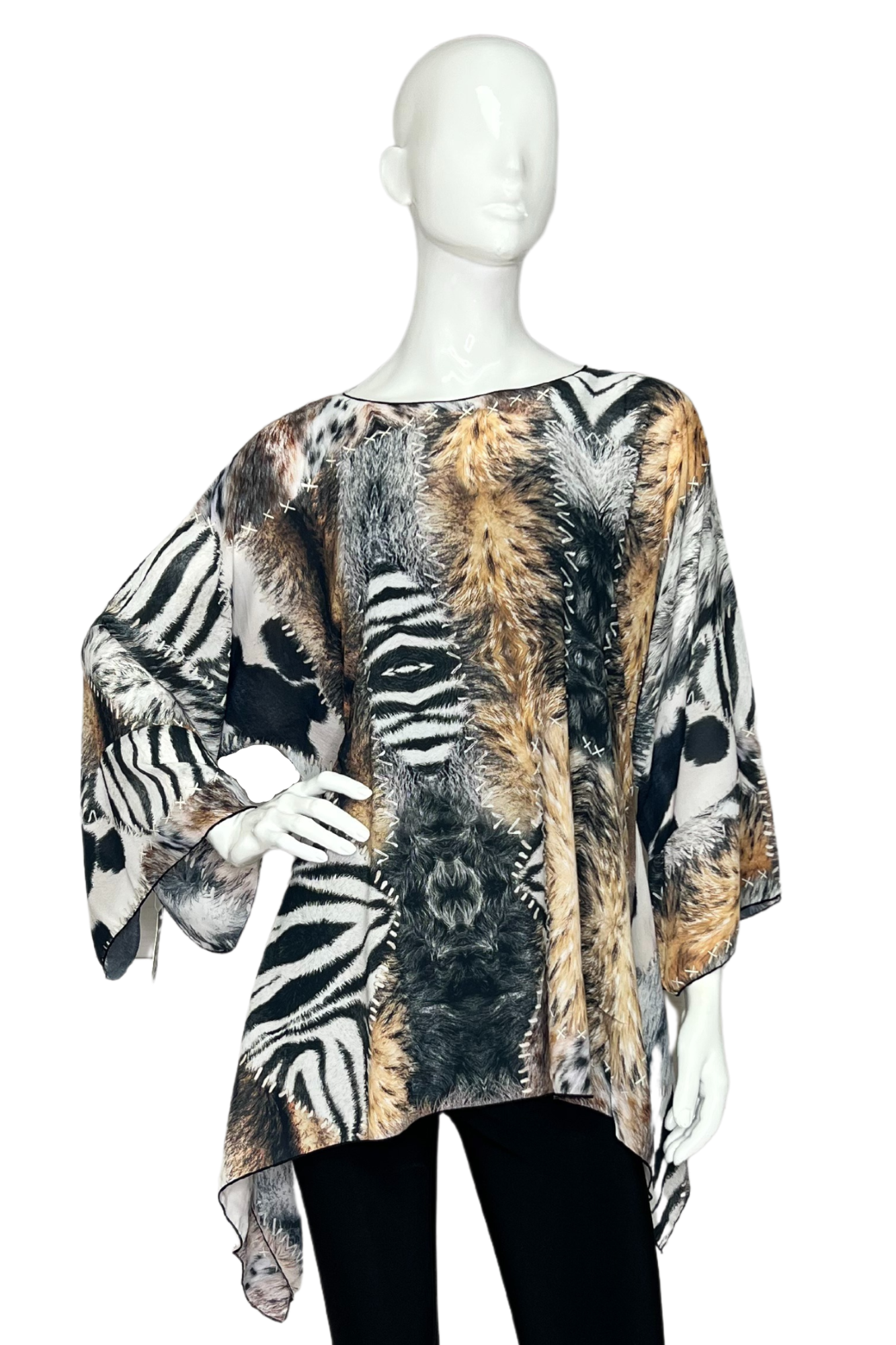 One Size Animal Sheer Print Top LIOR